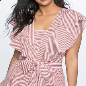NWT Eloquii Tie Front Ruffle Dress